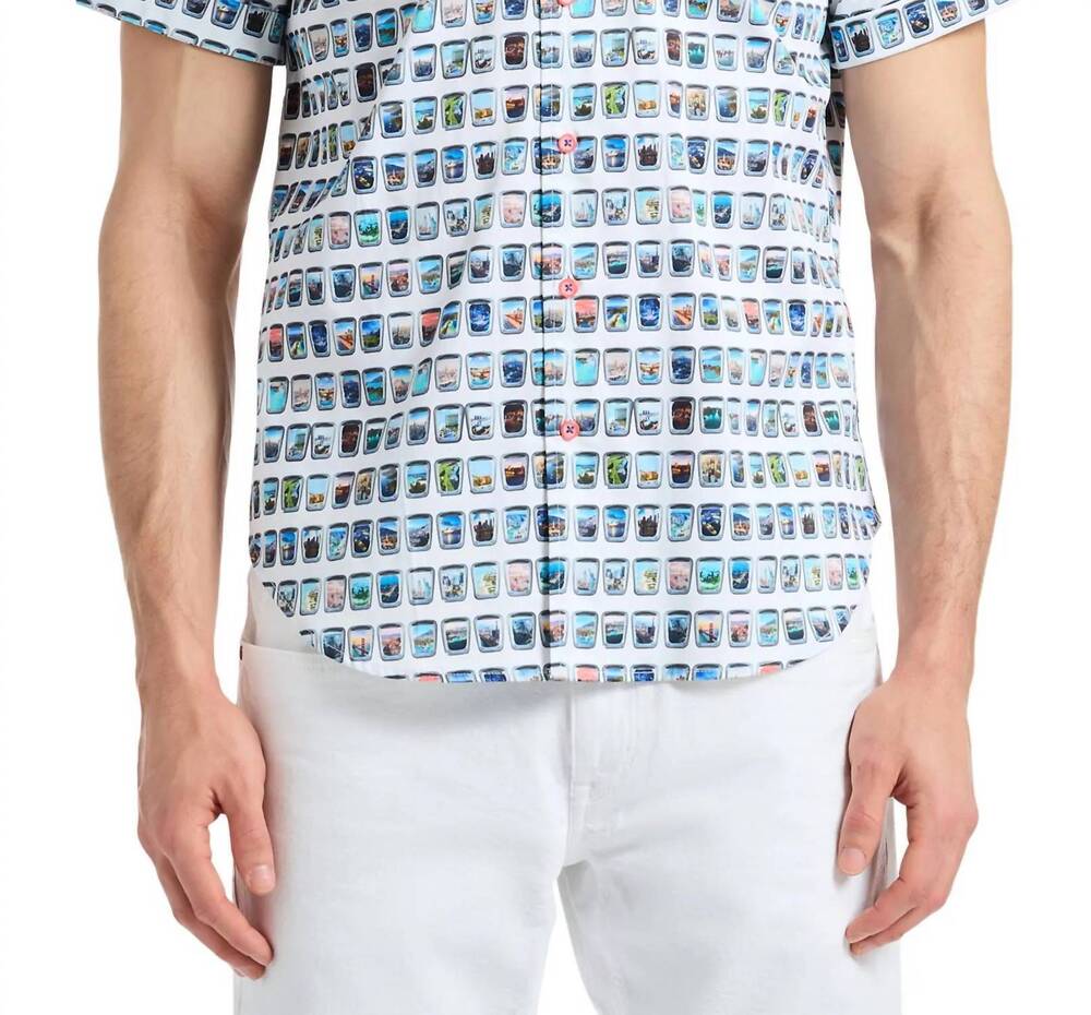 NEW ROBERT GRAHAM paradis portal short sleeve button-up shirt